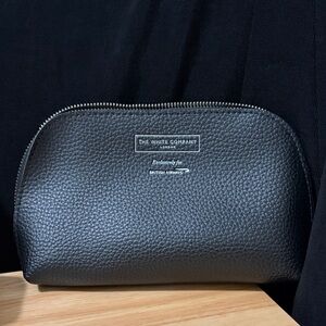 The British Airways White Company Black Textured Toiletry Bag